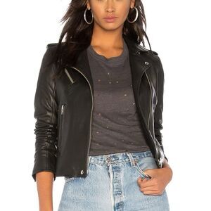 IRO Newhan Leather Jacket in Black